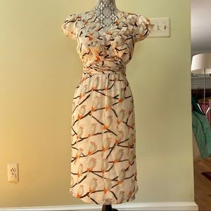 Anthropologie Small Spring Bird Midi Dress